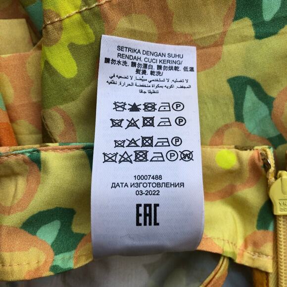 Tory Burch Blossom Poplin Skort Yellow Floral Pleated Women's Size 10 NWT - Picture 15 of 16